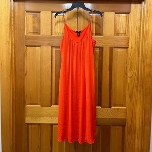 H & M bright orange midi dress
